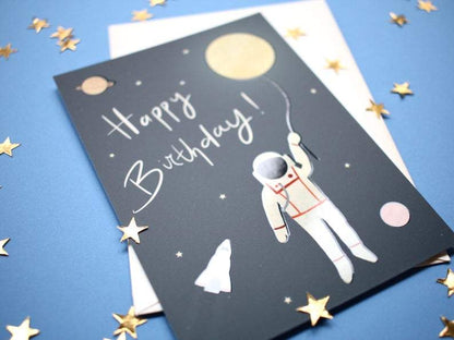 Astronaut Birthday Card Greeting Cards - Honeypress Design