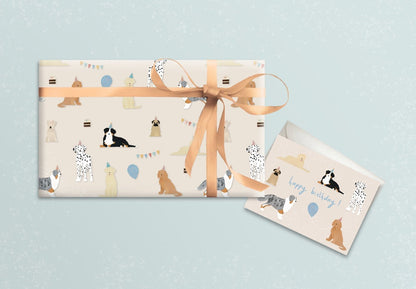 Birthday Dogs Card + Wrapping Paper Wrapping Paper - Honeypress Design