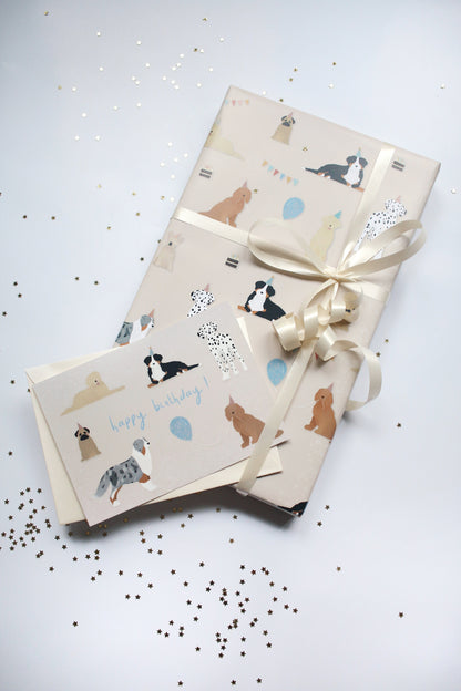 Birthday Dogs Card + Wrapping Paper Wrapping Paper - Honeypress Design