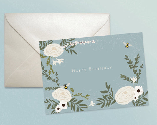 Birthday Flowers Card Greeting Cards - Honeypress Design
