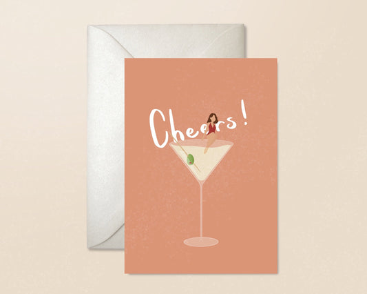 Cheers! Martini Cocktail Card Greeting Cards - Honeypress Design