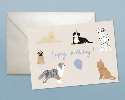 Dogs Happy Birthday Card Greeting Cards - Honeypress Design