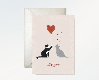 Love You Cats Greeting Cards - Honeypress Design