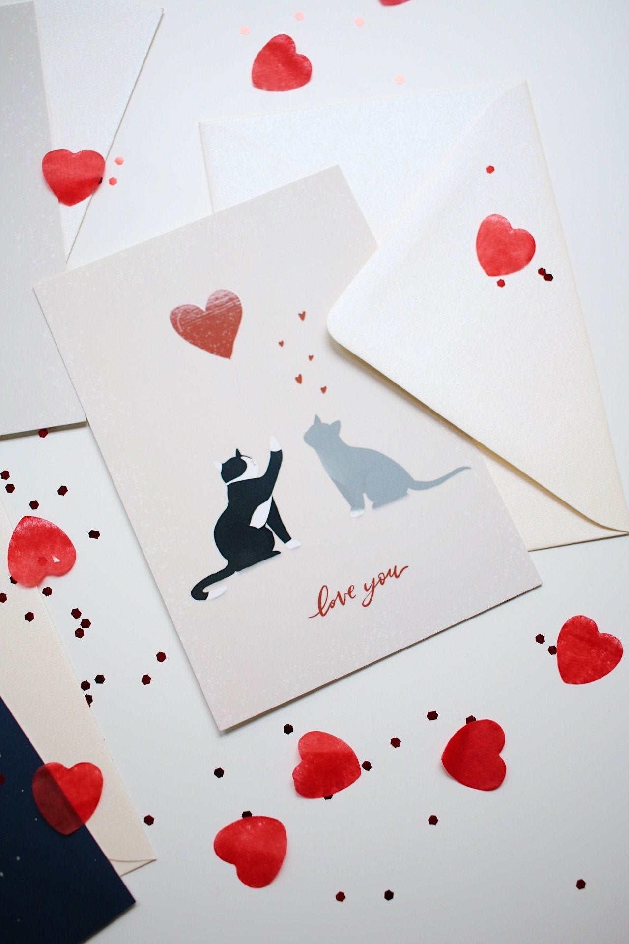 Love You Cats Greeting Cards - Honeypress Design