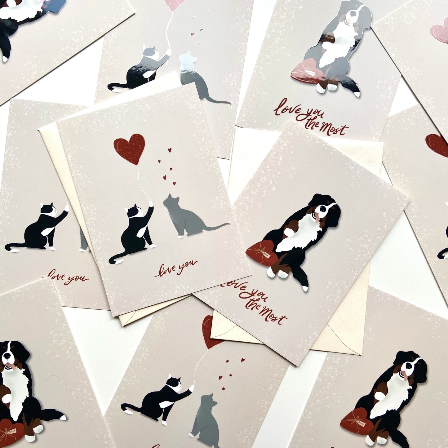 Love You the Most Dog Greeting Cards - Honeypress Design