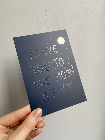 Love You to the Moon and Back Greeting Cards - Honeypress Design