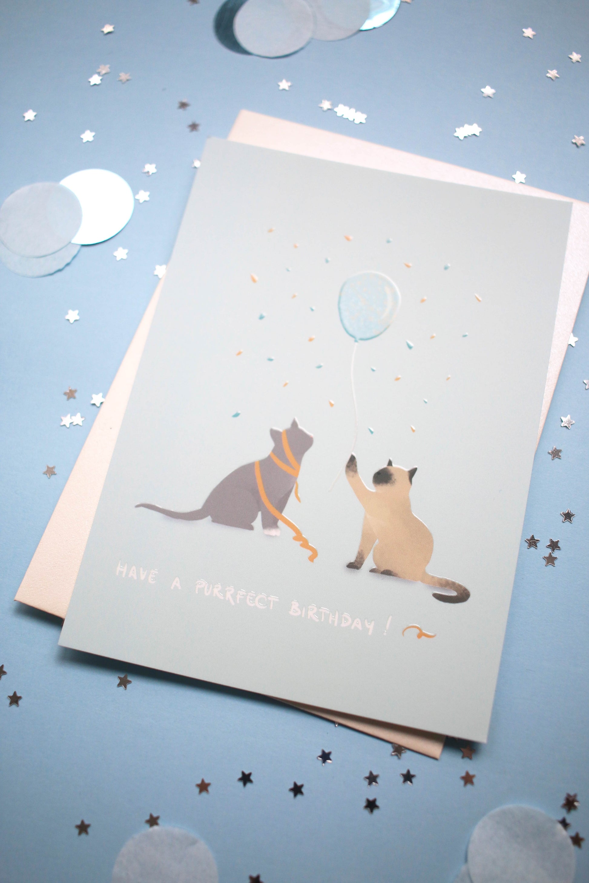 Purrfect Birthday Cats Card Greeting Cards - Honeypress Design