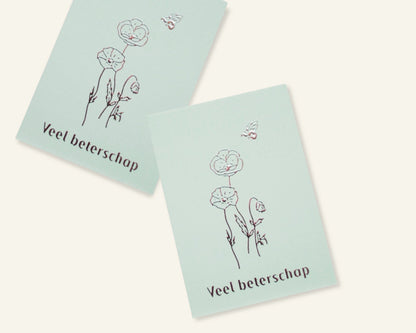 Veel Beterschap Mini Kaartje Greeting Cards - Honeypress Design